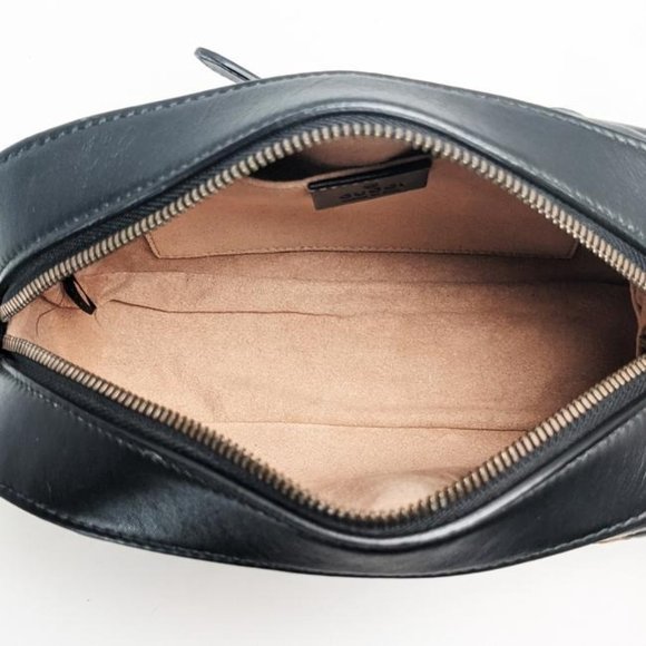 SOLD Gucci Camera Marmont Animal Stud Black Leather Cross Body Bag - Picture 4 of 6